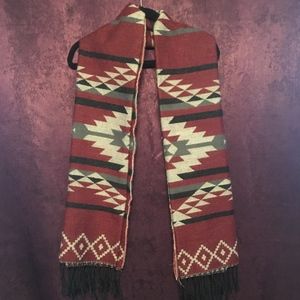 Burgundy Patterned Blanket Scarf